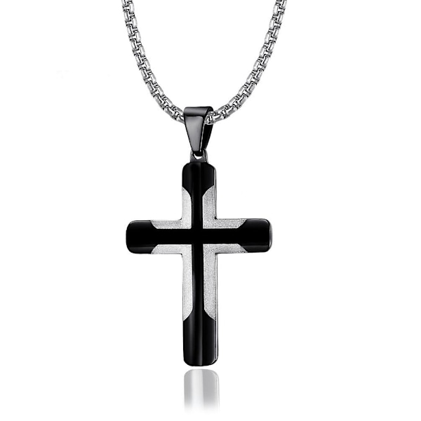 Mænd rustfrit stål Cross Pendant halskæder til mænd Pendant black