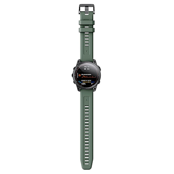 KLB-LWGJ-001 För Garmin Fenix 7 / 7 Pro Remband Ersättning QuickFit 22mm Silikon Armband Army Green
