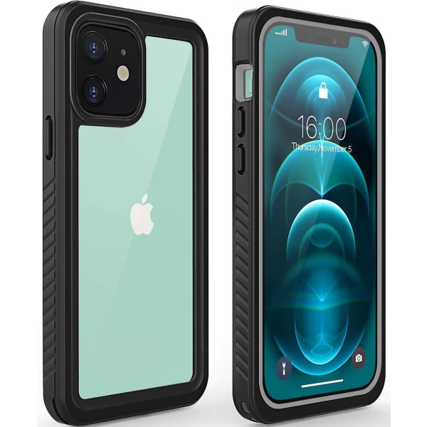 Vedenpitävä case, vedenpitävä iskunkestävä pölytiivis Ip68 koko rungon kova case Sisäänrakennettu näytönsuoja Vedenalainen ulkokäyttöinen vedenpitävä cover Iphone 12