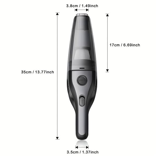 Bærbar støvsuger - 80W, 9000Pa kraftfuld, USB genopladelig (sort)