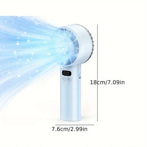 Vifte - 5200Mah Håndholdt Dobbel Isavkjølingsvifte (Grå)