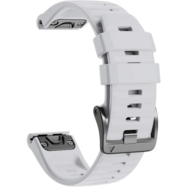 Kompatibel med Fenix 6X/7X Band 26mm Easy-fit blød silikone urrem udskiftning til Fenix 5X/Fenix 5X Plus/Fenix 3 Smartwatches (sort) White
