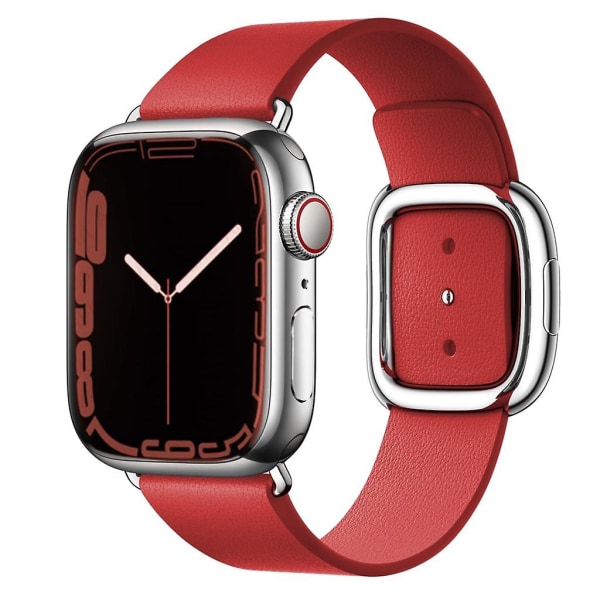 Moderne spændestrop til Apple Watch Band 45 mm 41 mm 44 mm/40 mm 38 42 mm 49 mm Correa læderarmbånd Iwatch Serie 3 6 Se 7 8 Ultra 44mm 42mm 45mm 49mm Ruby