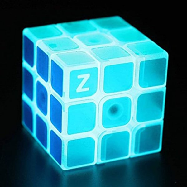 3x3 Fluoresoiva Nopeuskuutio Hohtaa Pimeässä Magic Speed Cube Aivojumppa Älykkyyspalapelit Sininen Fluoresoiva