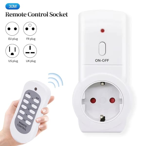 Trådløs fjernkontroll Smart Timer Stikkontaktbryter 220V EU, 433Mhz Programmerbar (3 stk)