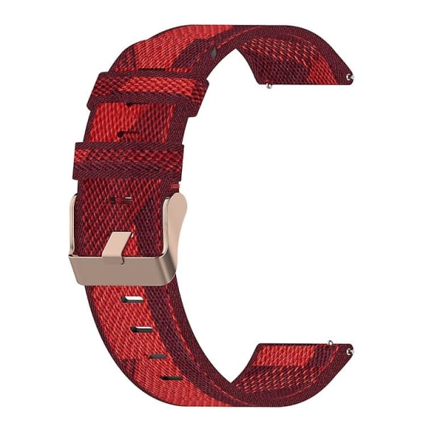 För Garmin Vivomove Luxe 20mm Nylon Woven Watch Band OVL Red