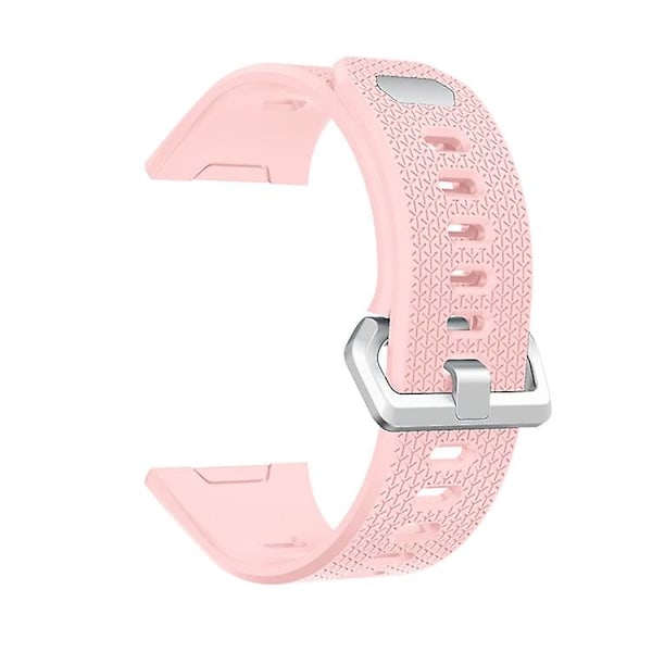 For Fitbit Ionic Herringbone Texture Blød Silikone Urrem Udskiftning Rem Pink E Fitbit Ionic