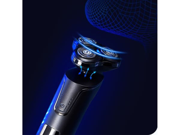3D roterende blad med dobbel ring Ipx6 vanntett barbermaskin mørkegrå Gray