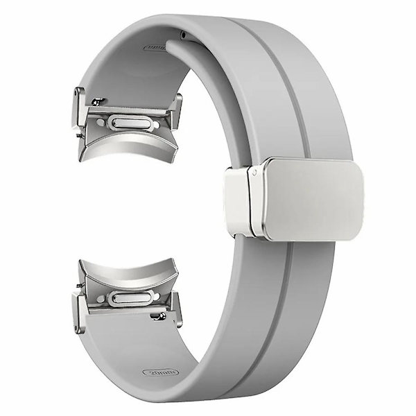 Til Samsung Galaxy Watch4 / Watch 5 / Watch6 Rem til håndled Blødt silikone urrem med magnetisk spænde Light Grey