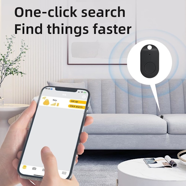 Anti-Lost Enhed Ny Oval Bluetooth Sort