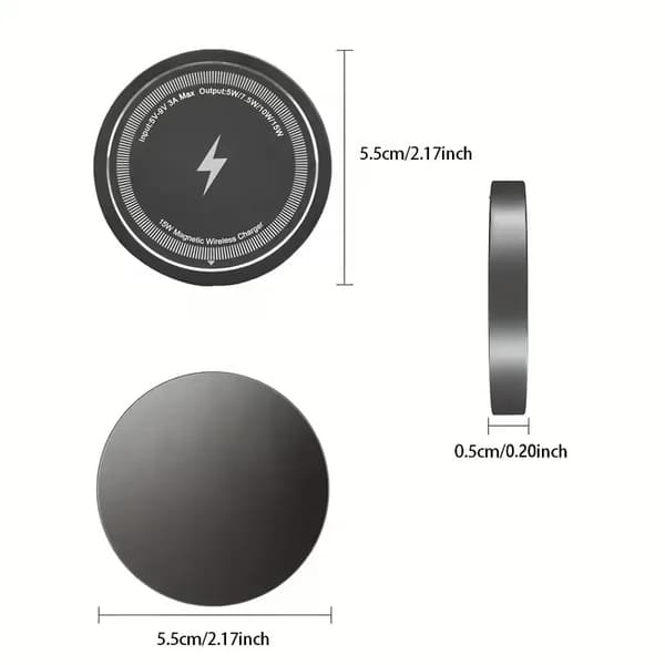 15W magnetisk trådløs lader Black
