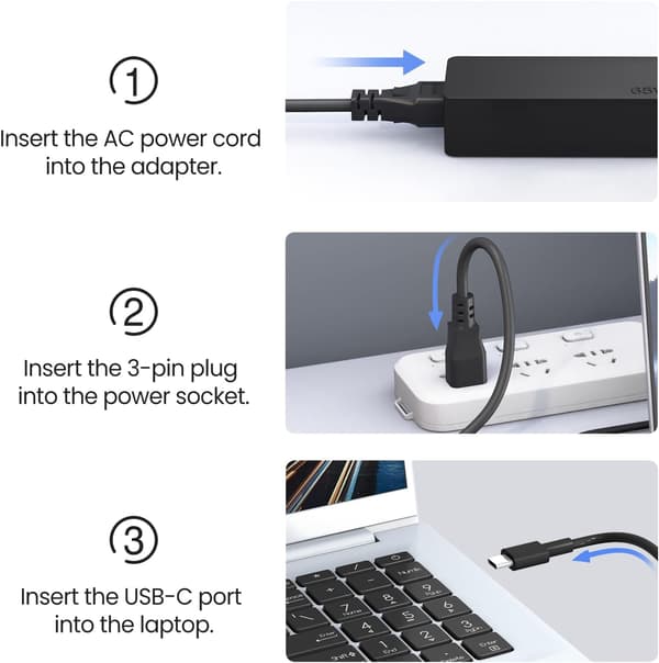 Oplader 65W 20V 3.25A USB Type-C spids til Lenovo Chromebook 100e 300e 500e c330