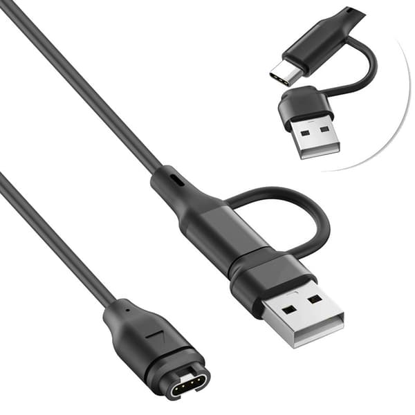 Lader for Garmin Forerunner 255/Fenix 7, PVC rett kabel (kompatibel)