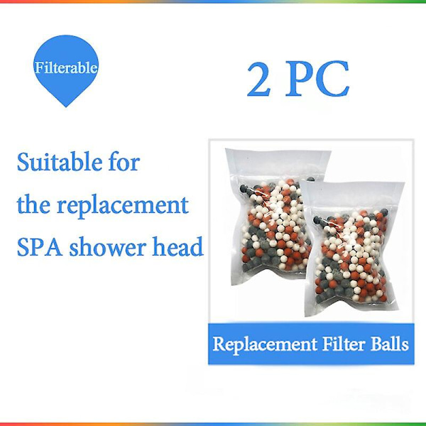 badeværelse 3-funktions spa brusehoved med kontakt stop knap højtryk anion filter badekar hoved vandbesparende bruser 2 bags beads