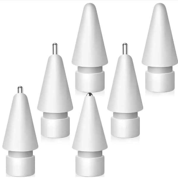Erstatningsspisser - 6-pakning for Apple Pencil 1/2 generasjon/USB-C/Pro (2H/3.0/3.5/4.0)