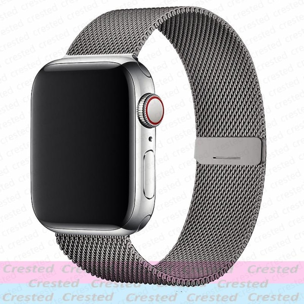 Milanese Loop Strap Til Apple Watch Ultra Band 44mm 40mm 45mm 41mm 49mm 42mm 38mm 44 Mm Correa Armbånd Iwatch Series 3 6 Se 7 8 42mm 44mm 45mm 49mm Gun