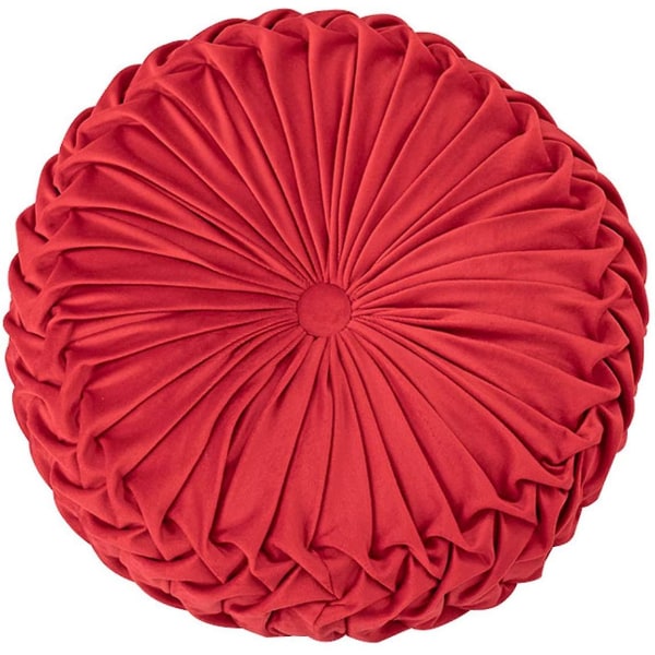 Slängkudde till soffa Dekorativ 3d pumpa rund sammetskudde till bäddsoffa Stol Golv 15&quot; Red