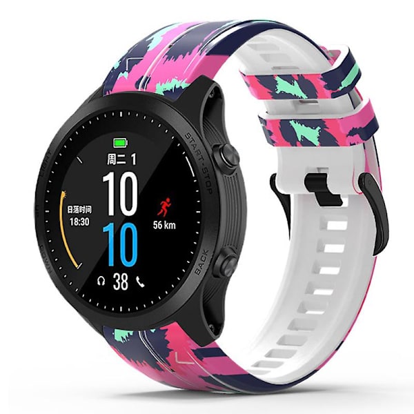 Til Garmin Forerunner 965/955/945/935 Hurtigudløselig Urrem Silikonemønstret Udskiftningsrem Style E