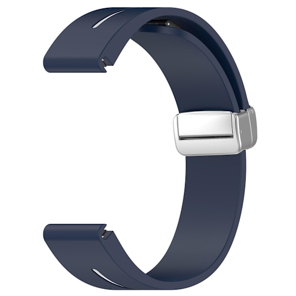 20mm kaksivärinen silikoninen magneettinen hopea solki ranneke Samsung Galaxy Watch 6/6 Classic/5/4 Midnight Blue White