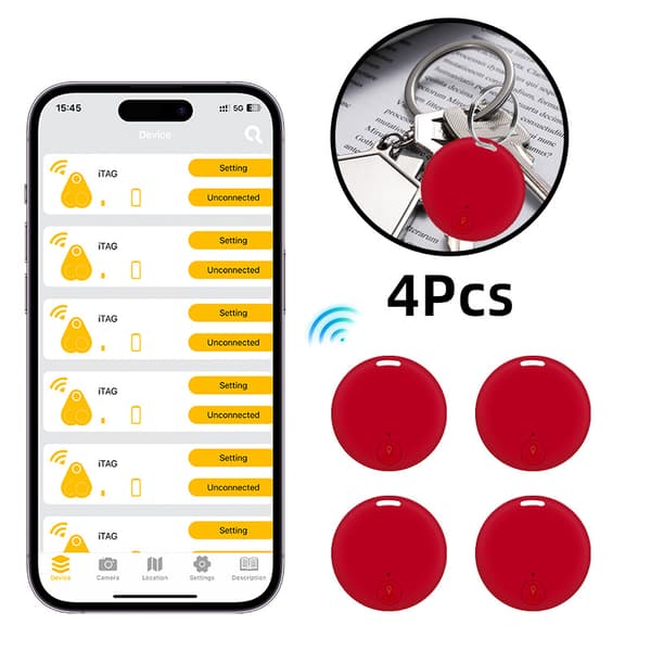 Anti-Lost Enhed Smart Alarm Positionering 5.0 Bluetooth Rød