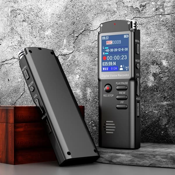 Stemmeopptaker - 64 GB liten digital lydopptaker med MP3 og USB for forelesninger