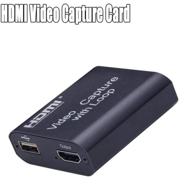 HDMI Video Capture Card, 4K 1080P HDMI til USB 2.0 Video Capture Device, Video Recorder til Xbox One PS4 Wii U Nintendo Switch PC