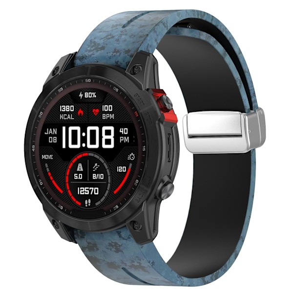 Sølvspenne 22mm Silikon Rem for Garmin Fenix 7 / Forerunner 965/955/945/935 Mosaic