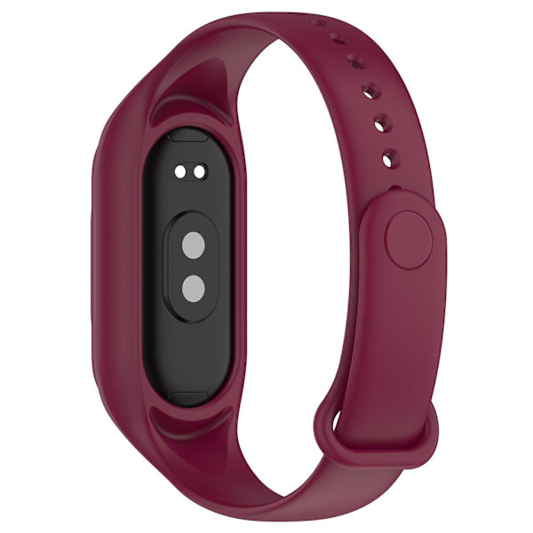 Til Xiaomi Smart Band 8 Udskiftning Silikone Urrem Integreret Håndledsrem med Etui Wine red, Wine Red G Xiaomi Smart Band 8