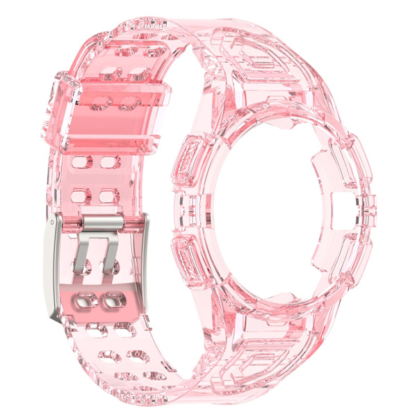 Silikone urrem til Samsung Galaxy Watch4 44mm, med integreret urkasse Transparent Pink