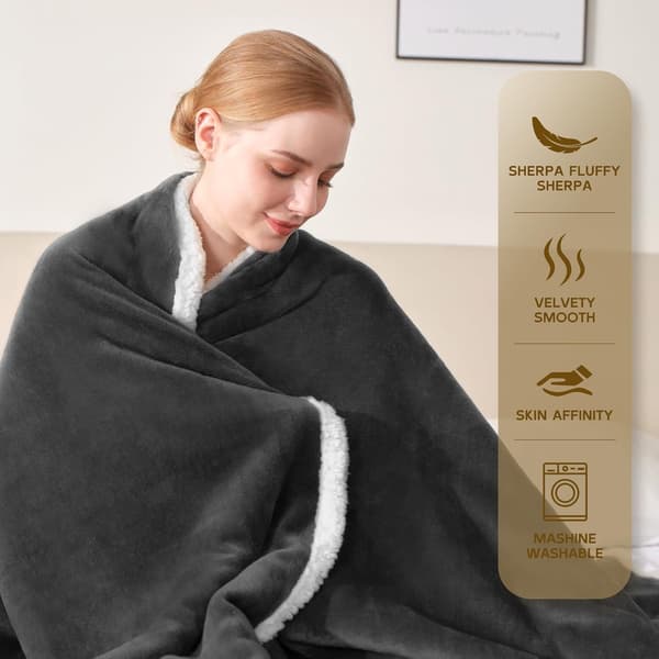 Tæppe i flannel Camel 100*70cm