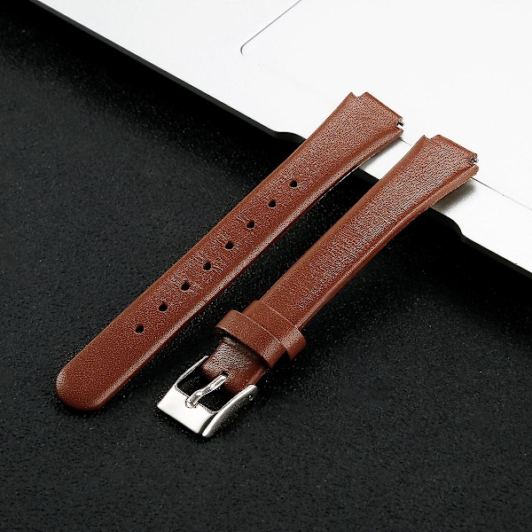 For Fitbit Inspire / Inspire HR Smart Watch Band Top-layer Cow Leather Wrist Strap, SIZE L-6.7-8.1 inches Brown