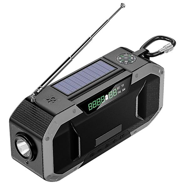 Bærbar nødradio Am/fm håndsving-radio med lys lommelygte Sos Alarm og 5000 mah Power Bank Fm digital radio sliver