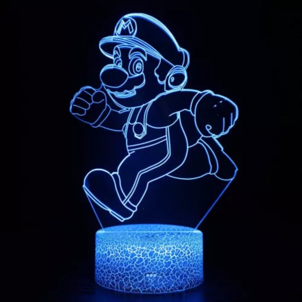 Super Mario Bros 3D LED Natlampe 7 Farver Skiftende Touch Control Skrivebordslampe△↑ D