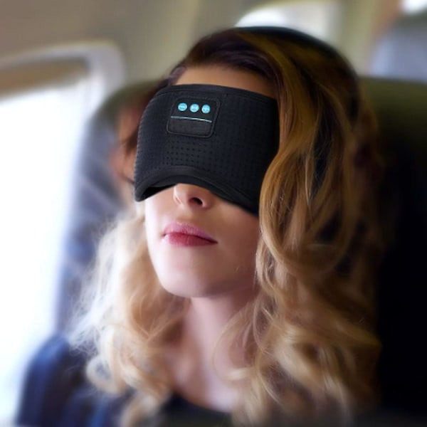 Sovehodetelefoner Sovemaske med Bluetooth-hodetelefoner, øyemaske for soveøyepute Sovehodetelefoner for sidesover Tynn høyttaler Kul