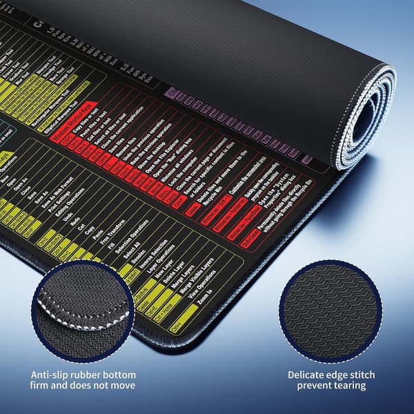 Cheat Sheet skrivebordsunderlag til kontorsoftware, stor gaming-musemåtte Style 1 40*90*0.3cm