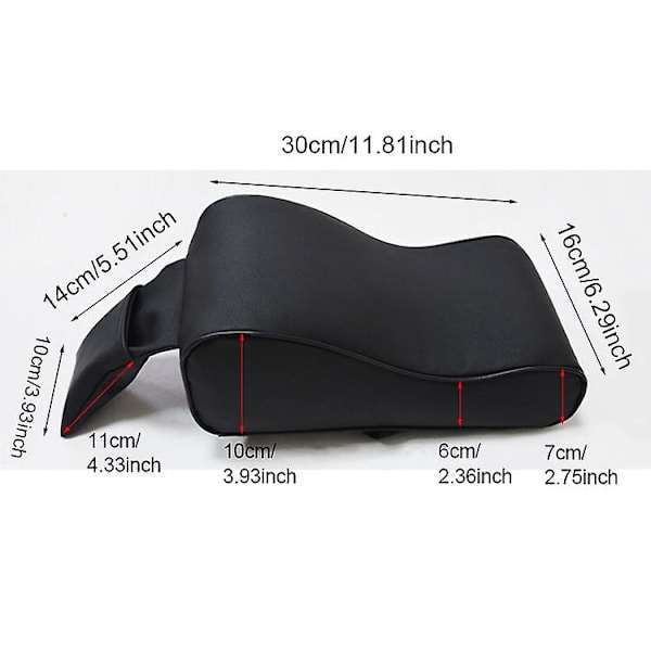 Universal Car Armstöd Box Pad Bil Center Console Armstöd Pad Armstöd Sätes Box Kudde Fordonsskyddande Styling Black-red