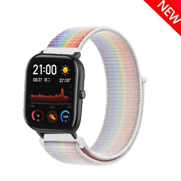 20mm 22mm Klockarmband För Amazfit Gts/2/2e/3/4/mini Gtr 4/2/3/pro 47mm Stratos 3 Nylonarmband Pulseira Correa Amazfit Bip Armband pride white 22mm