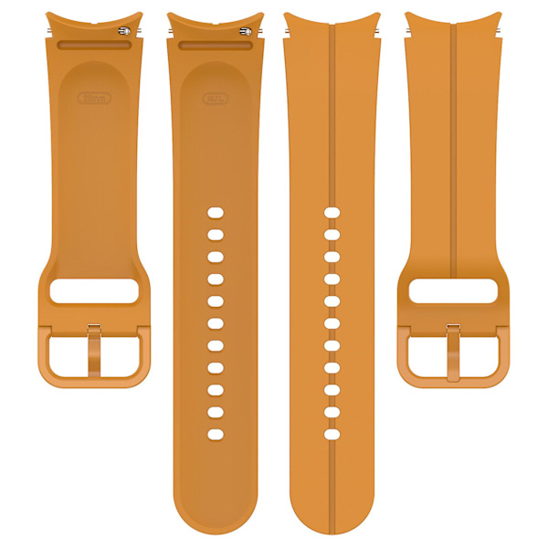 Til Samsung Galaxy Watch6 / Watch6 Classic / Watch 5 / 5 Pro / Watch3 41mm Silikone Groove Watchband 20mm Watch Strap Yellow
