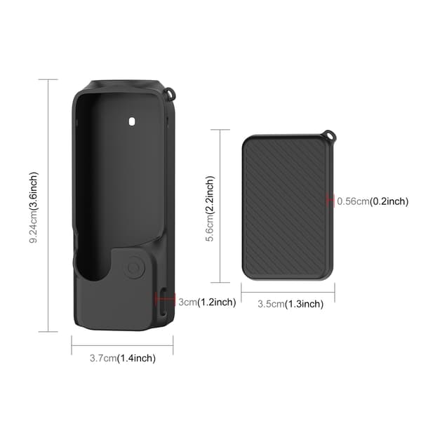 Silikonskydd - För Dji Osmo Pocket 3 Puluz 2-i-1-set med rem (Ljusgrå)