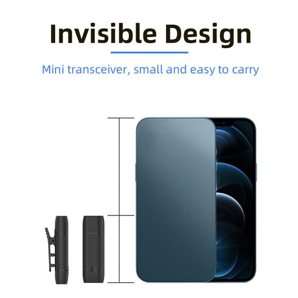 Trådløs Lavalier-mikrofon, Type-C-mottaker, USB-ladekabel, Brukerhåndbok