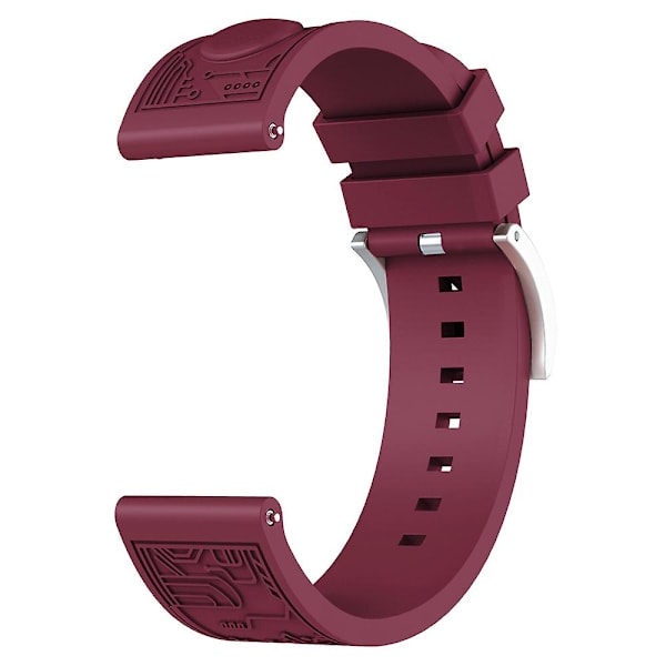 For Samsung Galaxy Watch6 44mm / Huawei Watch GT 3 42mm / Garmin vivoactive 5 Universal 20mm Soft Silicone Watch Band Wine Red