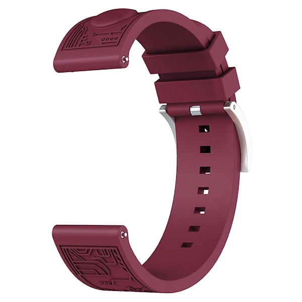 Universal 20mm blødt silikoneurrem til Samsung Galaxy Watch6 44mm / Huawei Watch GT 3 42mm / Garmin vivoactive 5 Wine Red