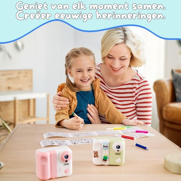 Instantkamera Inkluderer 3 Ruller Printpapir Og Tilbehør (Blå) Blue