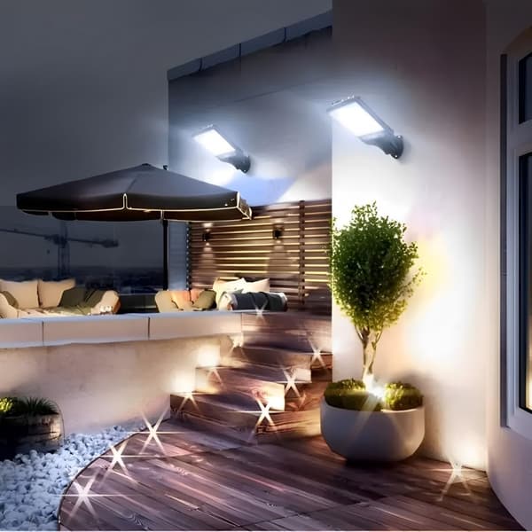 Utomhus solcellslampa med rörelsesensor och fjärrkontroll, 60 SMD 60 SMD