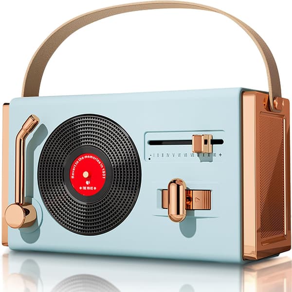 Bluetooth-högtalare Liten Retro, 6 timmars speltid (Blå)