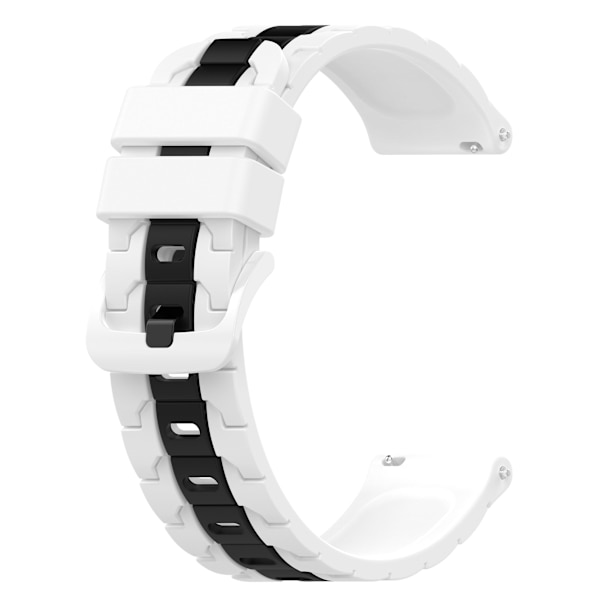 For Polar Ignite/Ignite 2/Unite 20mm Kædeformet Design Silikone Rem Dobbelt Farve Udskiftning Urrem White Black