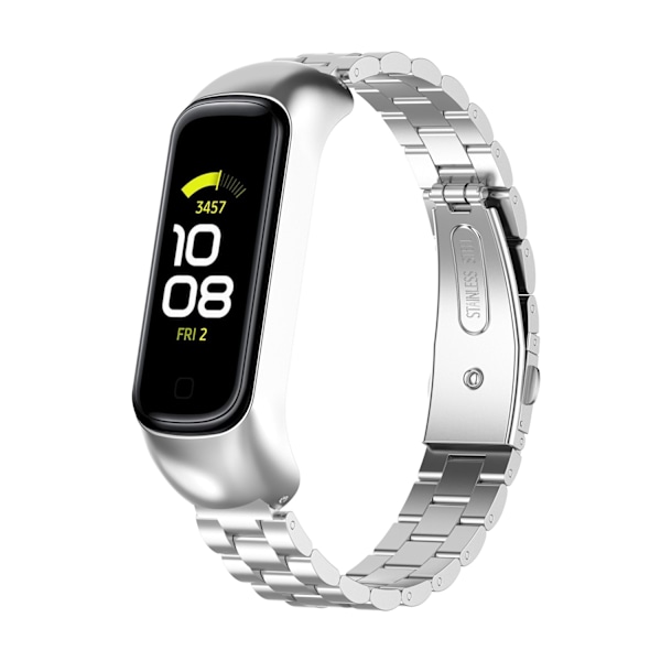 Tre-perlet armbånd i rustfritt stål for Samsung Galaxy Fit2 Silver