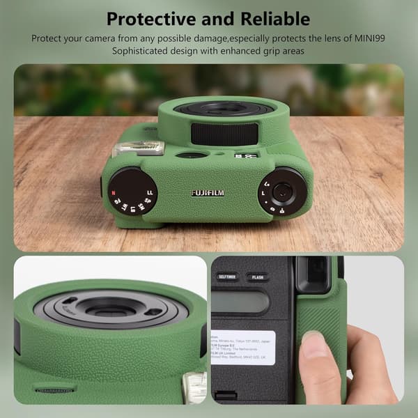 Etui - Til Instax Mini 99 Instant Kamera, Silikone Cover (Grøn)