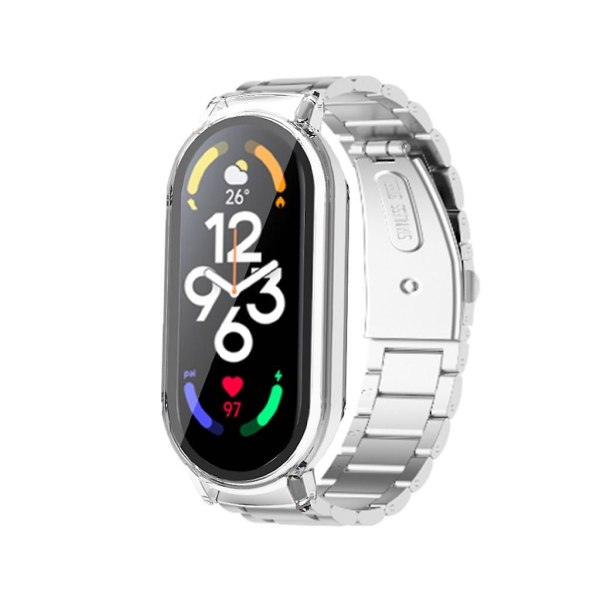 3-i-1 SmartBand Cover för Shell för miband 7/7NFC med härdad film och metall Ba