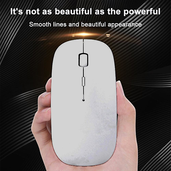 Dual Mode Version 2,4 g trådlös mus, Mute Silent Mini optiska sladdlösa möss, ultratunn 1600 dpi trådlös mus kompatibel med bärbar dator, dator, bärbar dator Silver